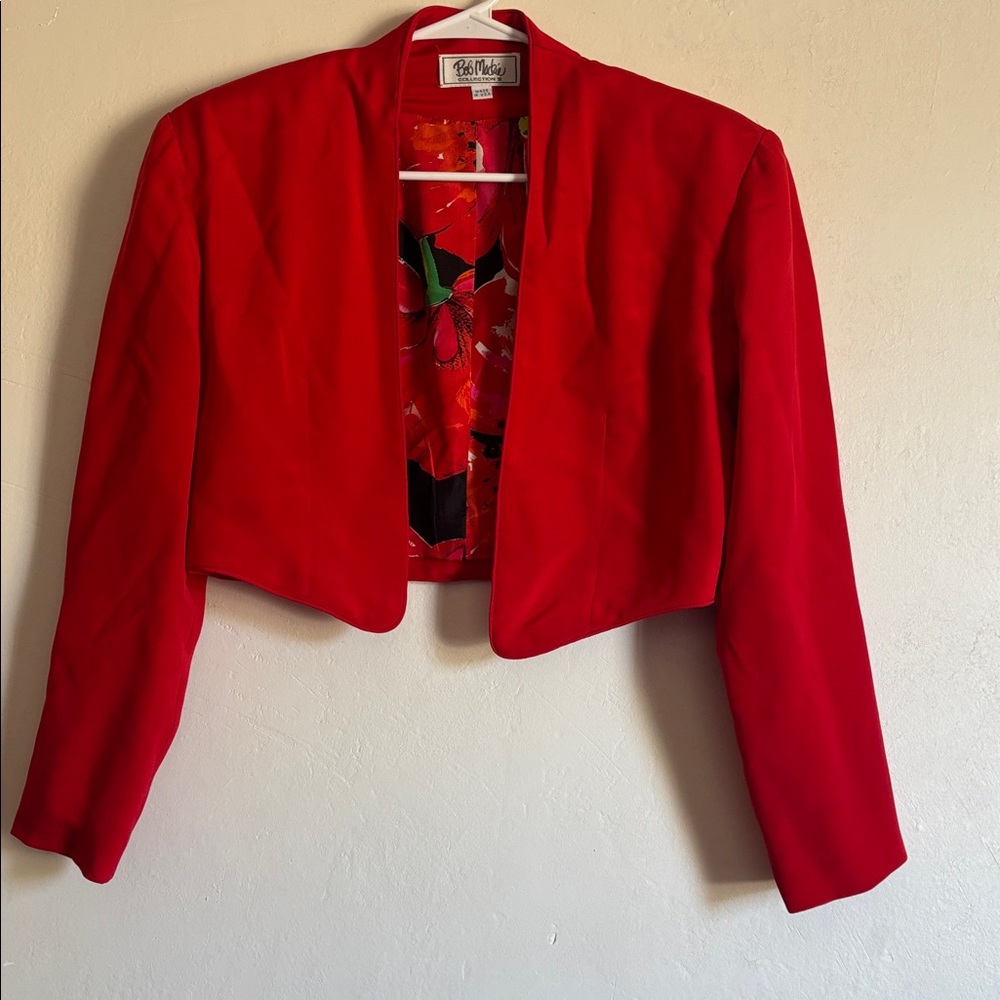 Red Open Front Blazer Bob Mackie collection 32